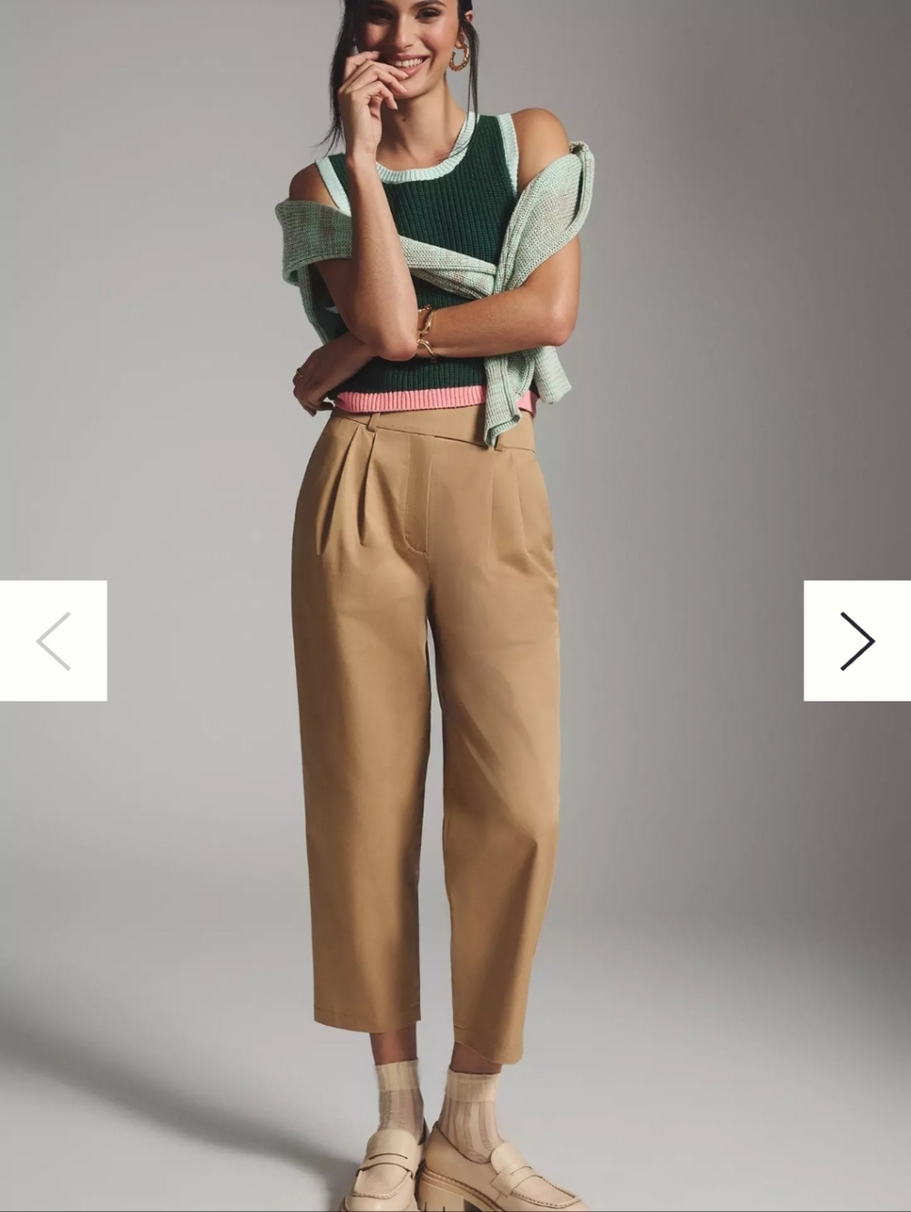 Anthropologie Exquise M Barrel-Leg Chino pants